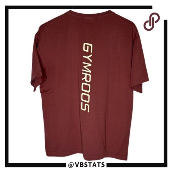Gymroos Erupt Oversized Tee - Burgundy in Size Small - Picture 9 of 12